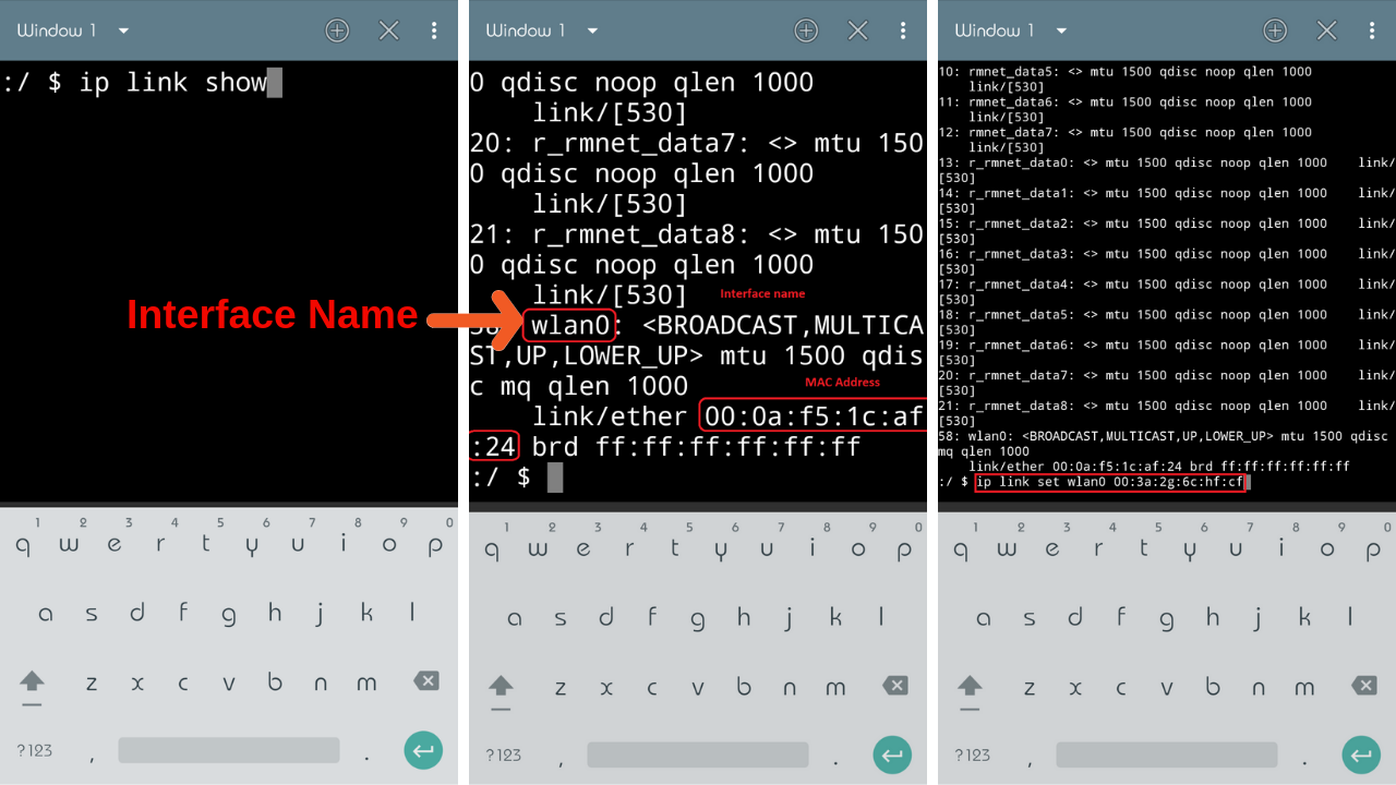 how to change mac address with android terminal emulator
